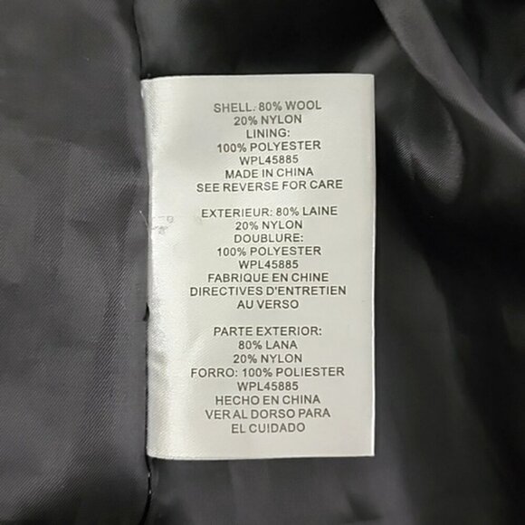 MICHAEL Kors Women's Black Double Breasted Wool Pea Coat Ribbed Collar Size 4 - Picture 8 of 11